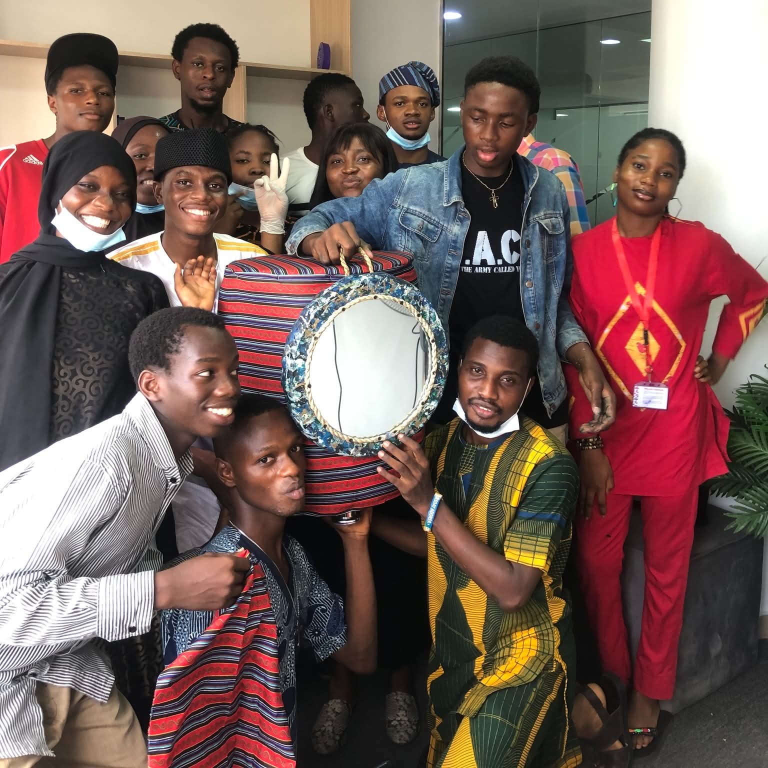 Students learning to build